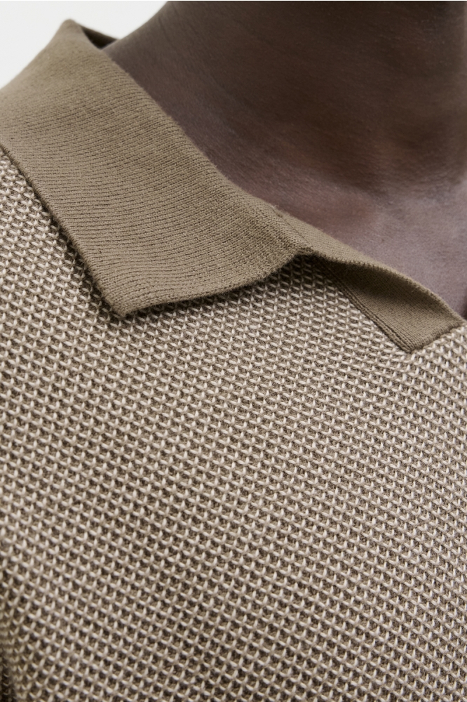 JPRCCEASTON KNIT SPLIT NECK SS SN 12273012 Rain Drum